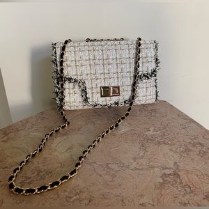 Cristina Sabatini “Chanel” Tweed Woven Hand Bag